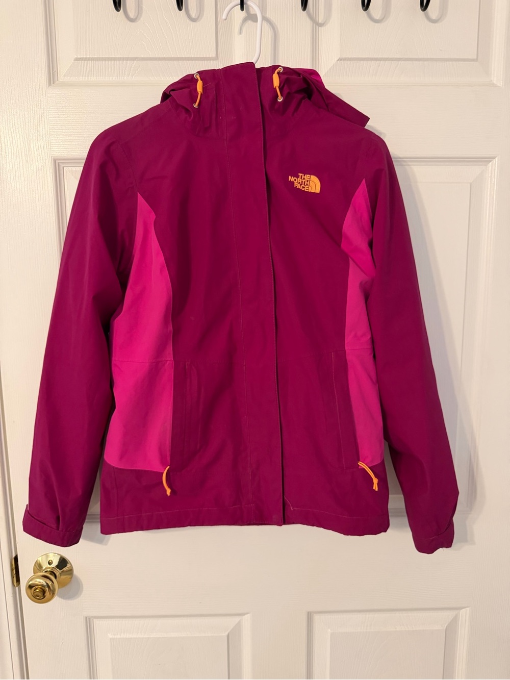 The North Face Magenta & Pink Hooded Rain Jacket